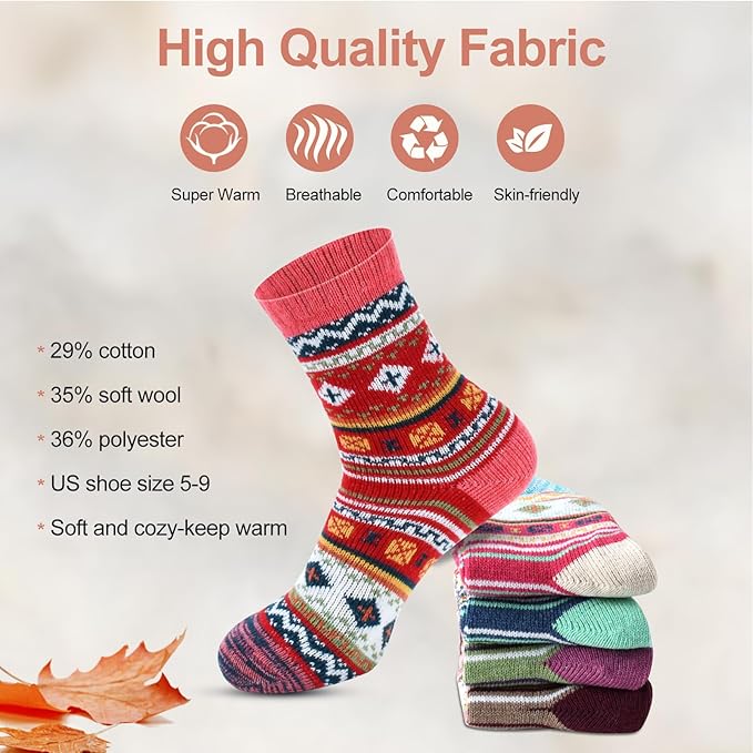 besky Warm Socks for Women Cozy Fuzzy Winter Socks