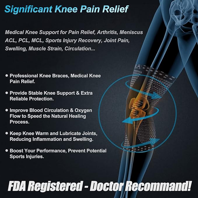 NEENCA Professional Knee Brace for Pain Relief, Medical Knee Support with Patella Pad & Side Stabilizers, Compression Knee Sleeve for Meniscus Tear, ACL, Joint Pain, Runner, Workout (Copper, Medium)