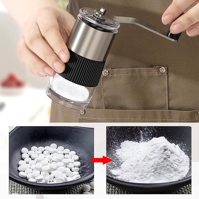 Pill Crushe,Small Pill Crusher Fine Powder,Pill Grinder for Elderly & Pets | Crushes Multiple Pills Tablet Pulverizer Suitable for Travel Silent Knight Pill Crusher