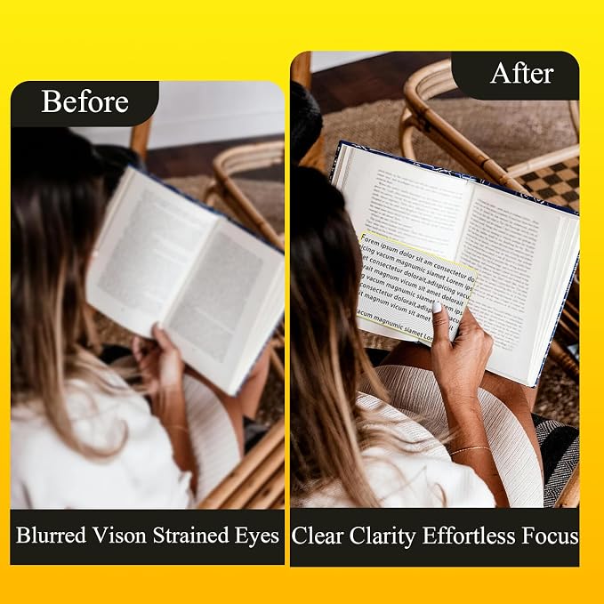 3 PCs Magnifying Sheet Lightweight Page Magnifier for Reading 3X Fresnel Lens with 3 PCs Magnifying Ruler and 3 PCs Magnifying Bookmark for Low Vision & Seniors