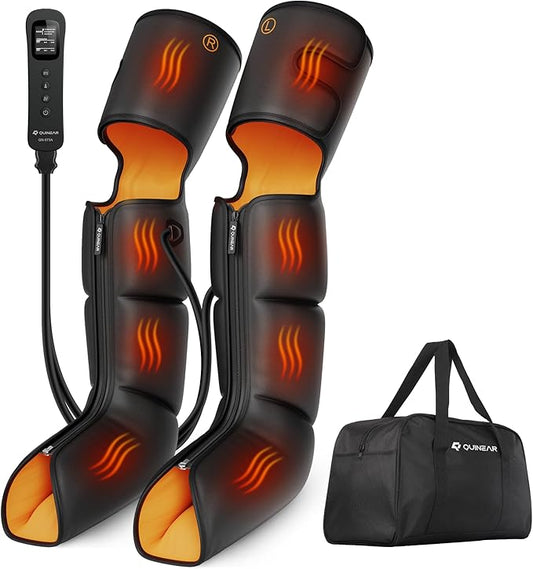 QUINEAR Leg Massager, 3-in-1 Heat and Compression Therapy, Air Compression Leg Recovery System, Leg Massage Boots for Circulation and Pain Relief, FSA-HSA-Eligible