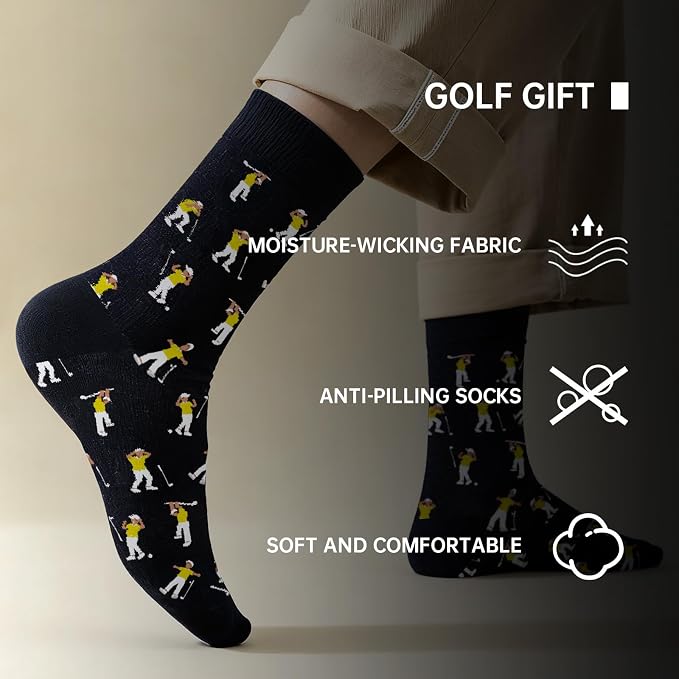 Funny Golf Socks Men 10-13 Size, Novelty Themed Gifts for Golfers | Gifts Ideas for Dad Husband, Gag Gifts for Men Who Have Everything, Birthday Christmas Golf Gifts for Him and Golf Lovers