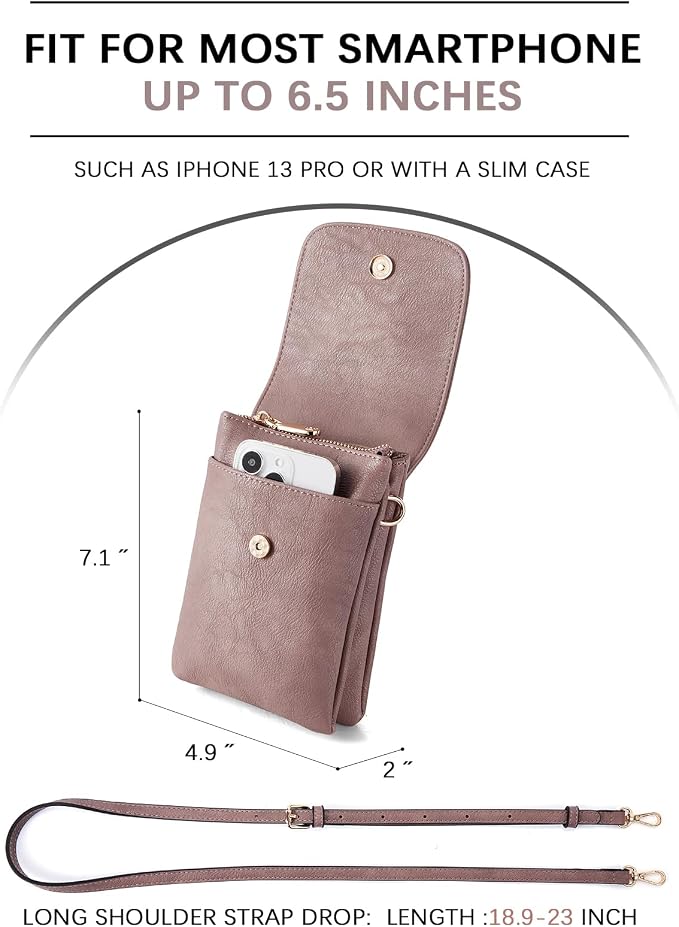 BOSTANTEN Small Crossbody Bag for Women Designer Cell Phone Purse | Vegan Leather, Multiple Pockets, Card Slots, Compact Size for Phone, Cards and Keys, Daily Travel Shopping Use