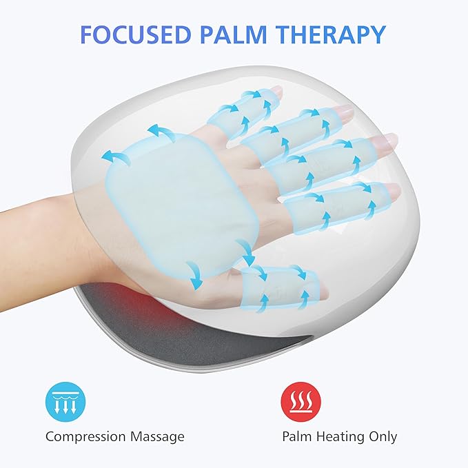 COMFIER FSA Wireless Hand Massager with Heat,3 Levels Compression & Heating,Rechargeable Hand Massager Machine for Carpal Tunnel,Christmas Gifts for Women,Men, HSA