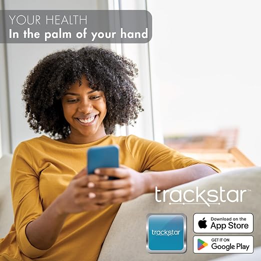 trackstar Wide-Platform Silver Digital Weight Scale | 550 lb Weight Capacity | trackstar Monitoring App | Bluetooth iOS & Android Compatible | Measure, Track, and Share Results
