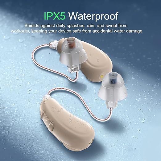 OTC Hearing Aids for Seniors & Adults, Bluetooth Rechargeable RIC Hearing Aids with Ai Noise Reduction, App Control, Mini Invisible Design, Feedback Control, Clear Voice & Music Streaming