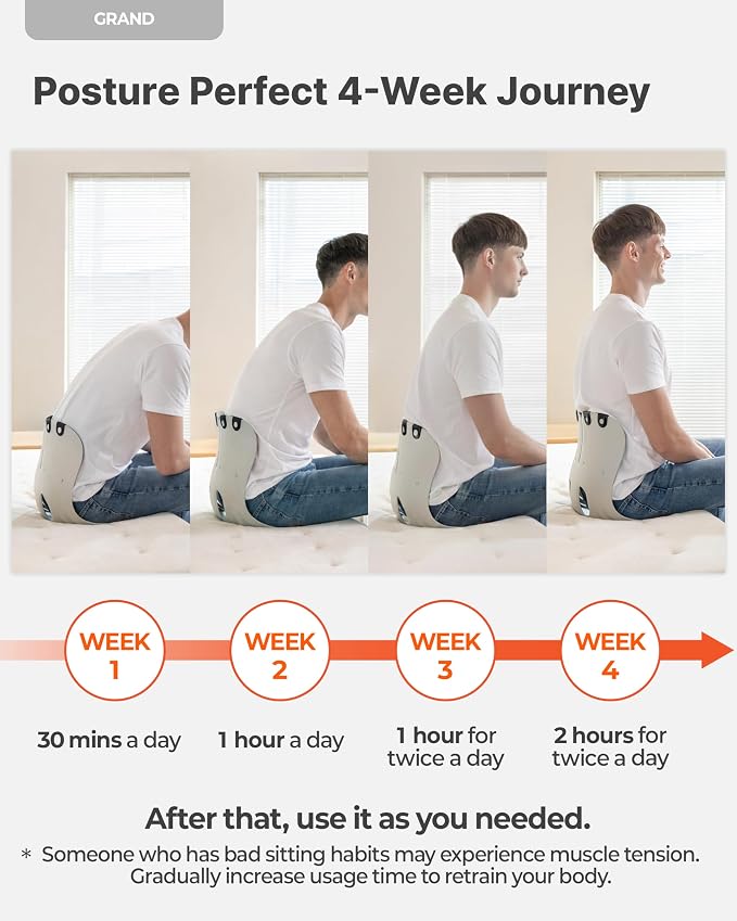 curble Grand– Extra Wide Ergonomic Seat Support, Sit Straighter Without Effort, Passive Posture Trainer for Office, Home & Car (Black)
