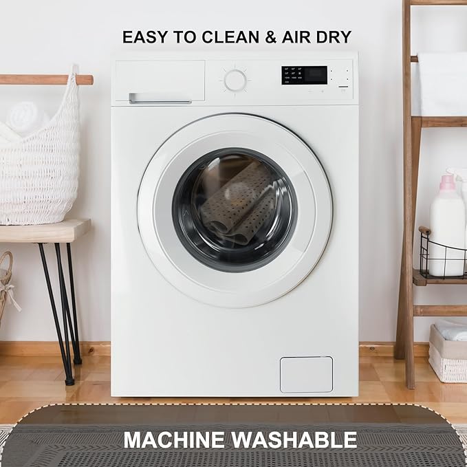 Bath Tub and Shower Mats, Non Slip 40 x 16 Inch Extra Long Bathtub Mat, Machine Washable Bathmat with Drain Holes, Suction Cups for Bathroom Floor, Tan