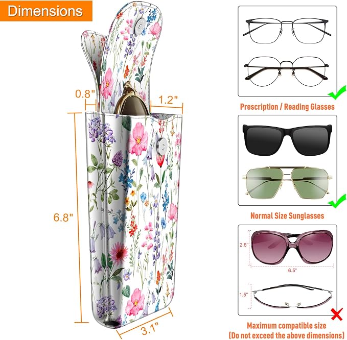 FINTIE Double Glasses Case with Carabiner Hook, Portable Vegan Leather Eyeglass Case Anti-scratch Sunglasses Pouch