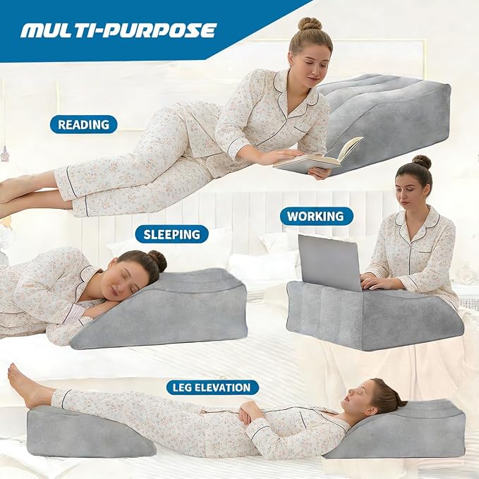 Leg Elevation Pillows for After Surgery, Inflatable Leg Elevation Wedge Pillow for Sleeping, Portable Leg Wedge Pillow for Swelling, Leg Pillow for Knee Surgery Recovery