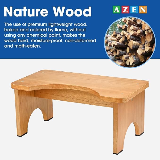 2 Pack Toilet Stool Squat Adult, Wood Poop Stool for Bathroom Adults, Portable Toilet Potty Stools for Adults