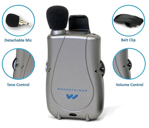 Williams Sound Pocketalker Ultra Hearing Amplifier | Easy-to-Use Hearing Amplifier for Seniors | Year Supply of Batteries | Amplified Sound Assistive Listening Device with Headphones for Elderly | Hearing Assist Earbuds