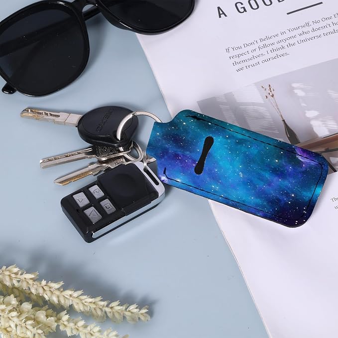 Cute Chapstick Holder Keychain,Lipstick Neoprene Clip-on Lip Balm Holder for Woman