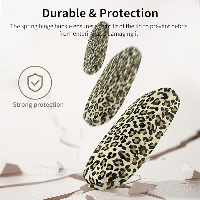 Glasses Case Hard Shell, Leather Protective Case for Sunglasses with Cleaning Cloth, Cute Eyeglass Cases for Women