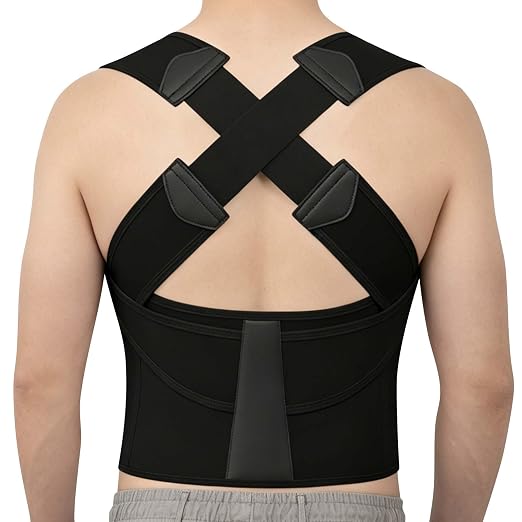 Back Brace Posture Corrector for Women and Men Upgraded Dynamic Traction Correction System Adjustable Shoulder Support Straightener Helps Reduce Upper Lower Back Pain Suitable for Hump Scoliosis Black Large