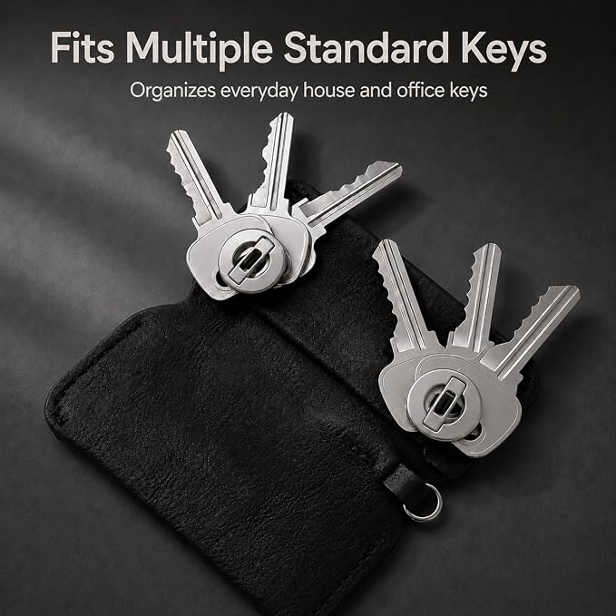 Key Organizer Compact Key Holder Leather Keychain Minimalist key case key holder for keychain Secures 2-8 Keys