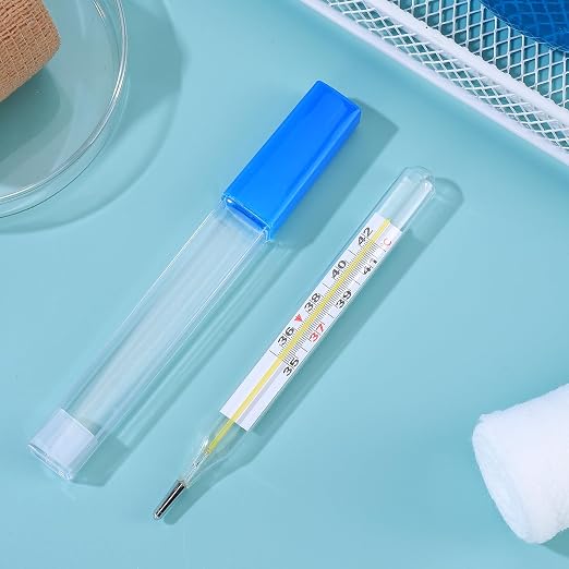 MAGICLULU 2Pc Glass Oral Temperature Adult Free Clinic Armpit Fast Reading Fever Indicator (℃ Large)