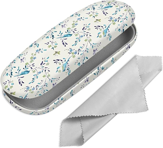 FINTIE Hard Shell Eyeglasses Case, Portable Protective Glasses Cover Eyeglass Holder Box with Cleaning Cloth for Men Women