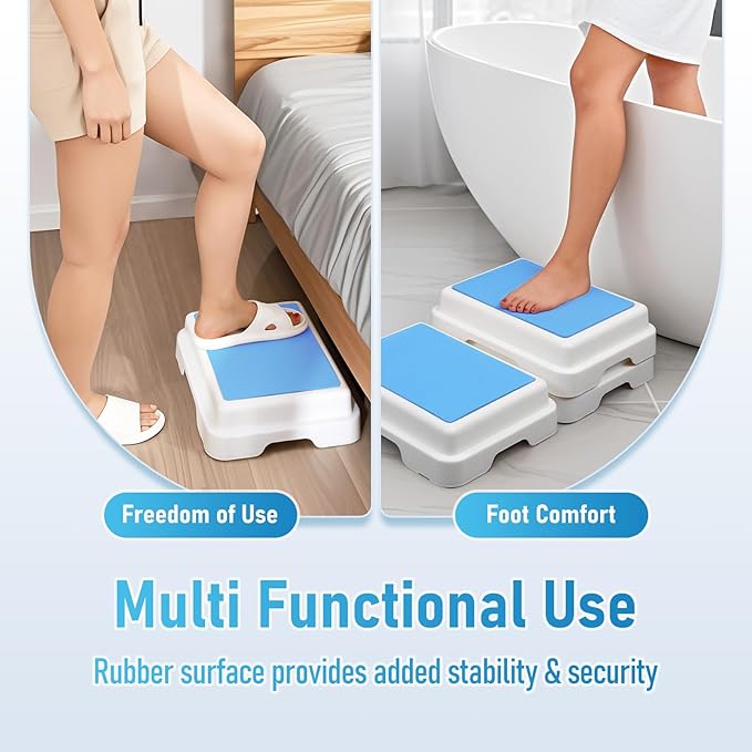 Bath Shower Step,Stackable Bathtub Non Slip Safety Step Stool, Indoor/Outdoor Handicap Wideing Hands Free Platform Medical Portable Stack-Able, for High Beds, Kitchens,Bathroom.