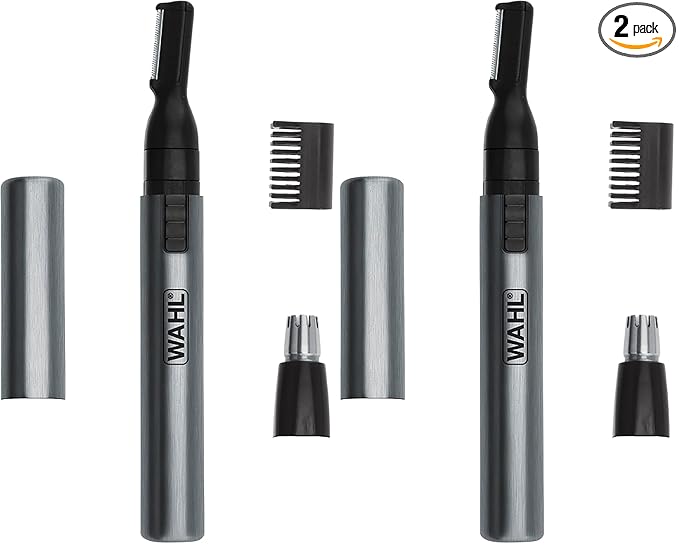 WAHL Micro Groomsman Personal Trimmer, Battery Powered | Rinseable Heads | Interchangeable Heads | For Facial Detailing | Model 05640-600
