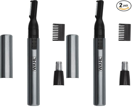 WAHL Micro Groomsman Personal Trimmer, Battery Powered | Rinseable Heads | Interchangeable Heads | For Facial Detailing | Model 05640-600
