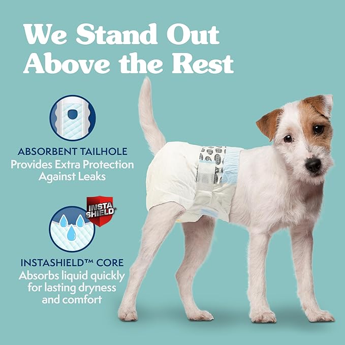 Simple Solution Female Dog Diapers, Disposable Dog Diapers, S, 12 Count