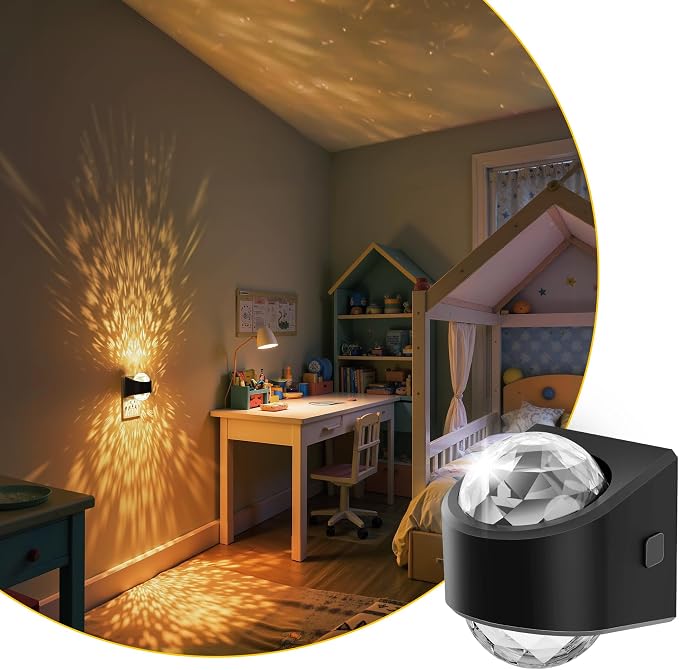 L LOHAS LED Night Light,Night Lights Plug into wall, Projector Night Light | Dusk to Dawn Sensor,3000K Soft White, Adjustable Brightness, Nightlight for Kids Nursery Bathroom Christmas Gift