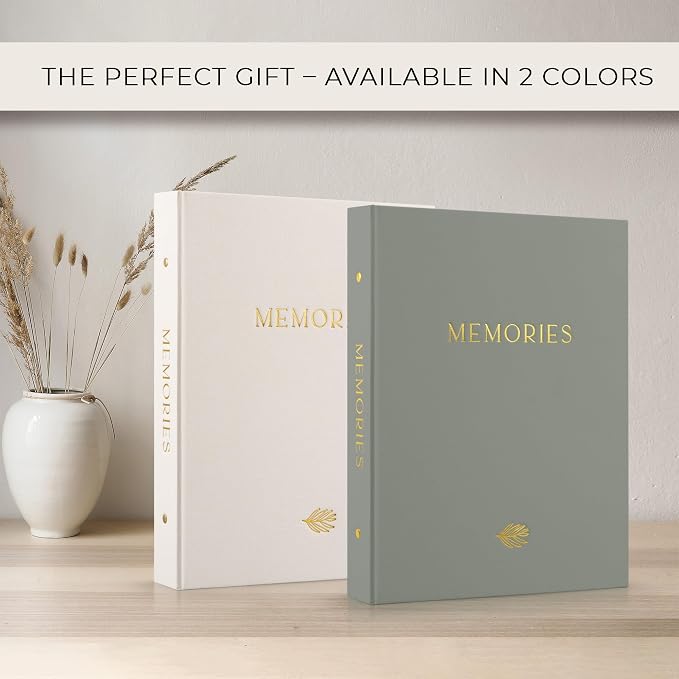 Beautiful Linen Photo Album For 4x6 Photos - Safely Holds Up To 256 Pictures of Unique Memories - The Perfect Large Photo Book To Store All Pictures of Treasured Family, Baby or Wedding Moments
