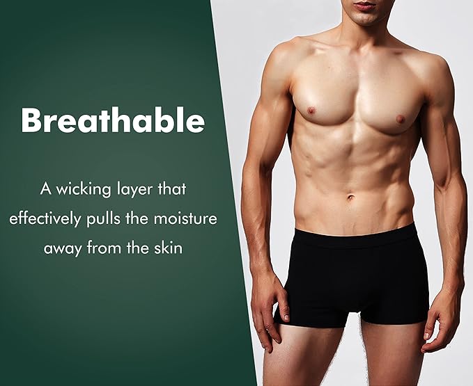 AIRCUTE Washable Urinary Incontinence Underwear for Men, Instant Absorbency, Bladder Leaks Protection Boxer Briefs(60ML) (XX-Large)