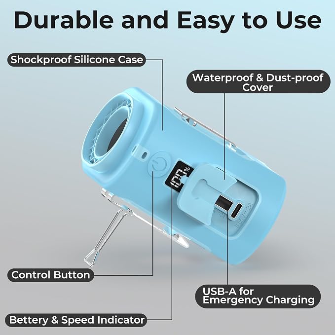 AMACOOL Mini Portable Waist Fan Clip on, 13000RPM Wearable Shirt Belt Fan | Birthday Gifts for Mother Mom Her Girl, Rapid-Cooling Personal Neck Fans for Women Men Outdoor Work Jobsite Travel Camping