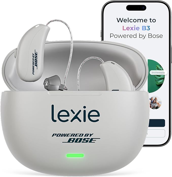 Lexie B3 OTC Hearing Aids Powered by Bose Sound Technology for Superior Speech Clarity - Rechargeable, Customizable, Universal Bluetooth Streaming - Receiver-in-Canal-Style Plus Lexie Expert Support