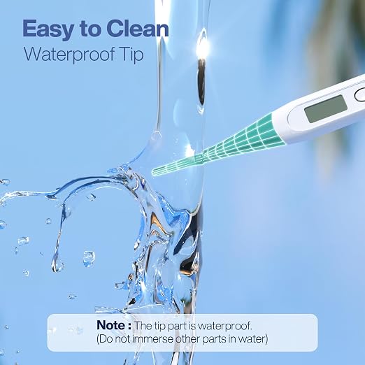 Boncare Digital Thermometer for Adults, Kids & Babies, Clear Blue | Accurate & Safe Oral and Rectal Thermometer with 10-Second Reading and Fever Alarm