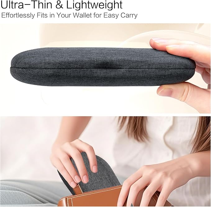 Vemiss Hard Shell Sunglasses Case, Large Linen Fabric Protective Glasses Case for Men Women