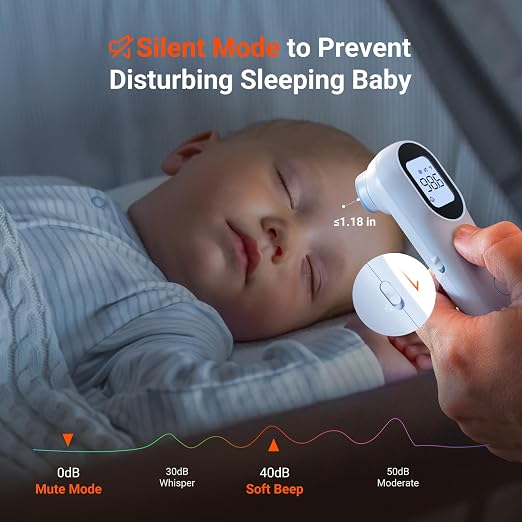 iHealth Infrared Digital Thermometer for Adults, Kids, Baby PT9L Blue | 3-in-1 Mode & 3-Color Prompt, Fever Alarm & Silent Mode, Forehead & Object Detection, 40 Memory Storages