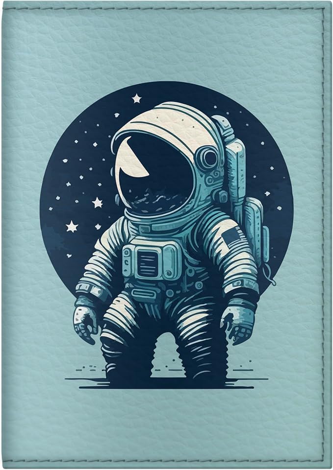 Passport Cover for Kids, Women and Men, Cute Travel Passport Holder (Blue Astronaut)