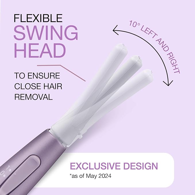 Panasonic Eyebrow & Facial Hair Trimmer for Women, Gentle Face Shaver for Peach Fuzz, Brows & Upper Lip, Flexible Head, Compact Battery-Operated Beauty Tool - ES-WF71-V