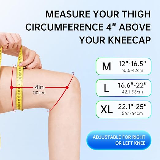 Knee Brace for Men and Women, Adjustable Knee Support with Side Stabilizers, Open Patella 5-Strap 360° Wrap Knee Stabilizer for Meniscus Tear, ACL, MCL, Arthritis & Knee Pain (Black, X-Large)