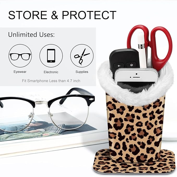 FINTIE Plush Lined Eyeglasses Holder, Glasses Stand Case, Anti-scratch Glasses Storage Organizer for Desk, Nightstand, Office