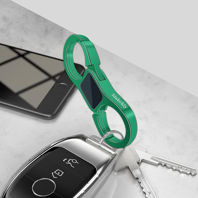 Idakekiy Key Chain Quick Release Spring with 4 Key Rings Heavy Duty Car Keychain Organizer for Men and Women
