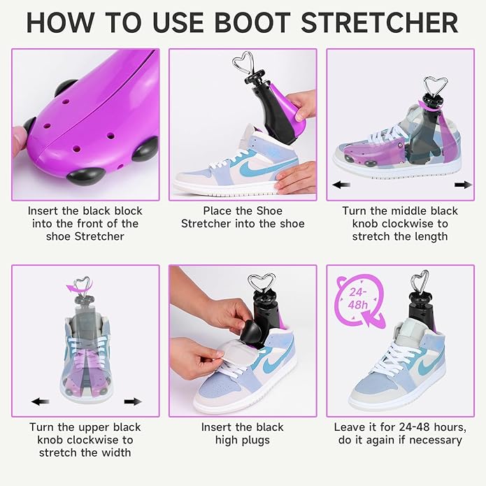 Shoe Stretcher Men, Women Leather Boot Stretcher for Wide Feets, Shoe Tree Adjustable Boot Widener Stretcher