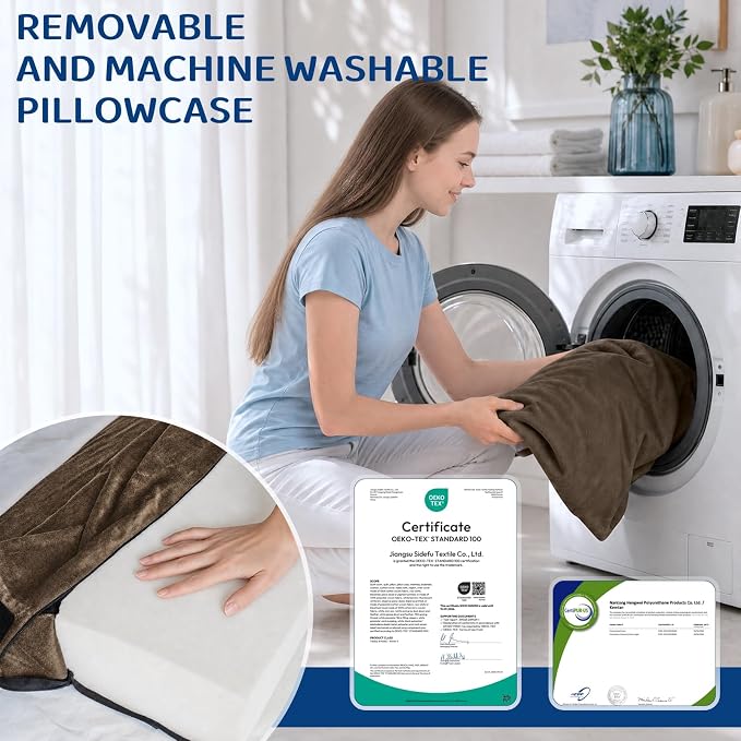 Recliner Foot Rest Cushion with Removable Semi-Cylinder | Customize Support For Every Body Part, Adjustable Recliner Leg Pillow for Recliner&Sofa,2 Reinforced Strap for No Slip,Coffee