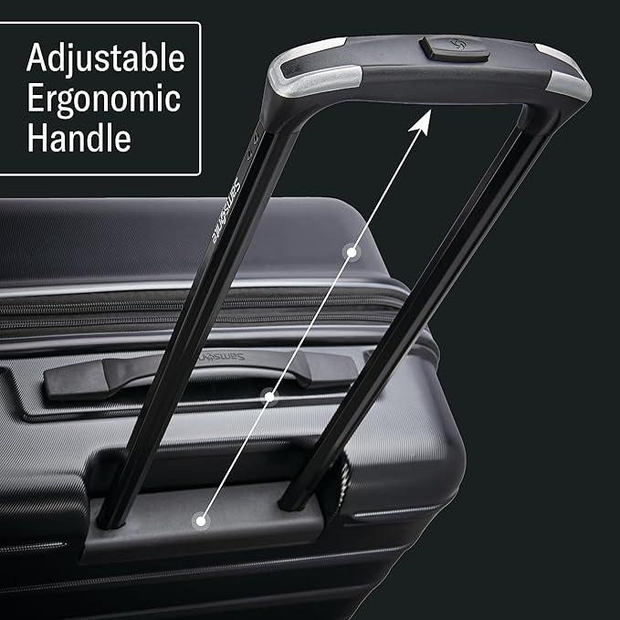Samsonite Omni 2 28-Inch Large Checked Hardside Luggage with 360° Spinner Wheels - Scratch Resistant Hardshell - TSA Lock - Expandable Polycarbonate Shell for Lightweight Travel - Midnight Black