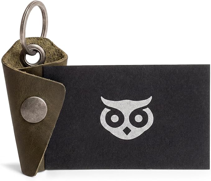 Hide & Drink Full Grain Leather Wrap Keychain, Organizer Snap Closure, Key Ring Cover, Silencer Sleeve Key Holder for Men