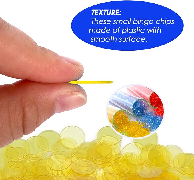 GSE Games & Sports Expert Yellow Bingo Chips, 5,000 Pieces 3/4-Inch High-Contrast Transparent Counting Chips for Bingo Games, Parties