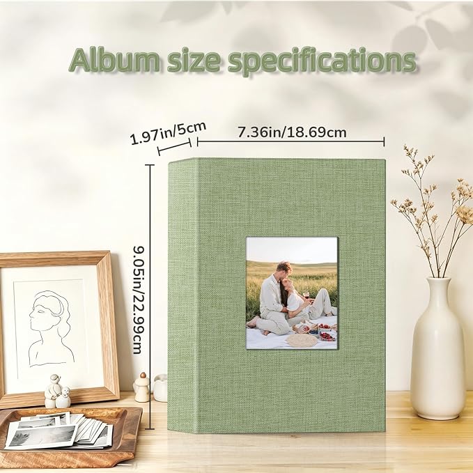 popotop Photo Album 4x6-200 Photos Photo Books with 200 Horizontal Pockets,Linen Cover Albums for Family Wedding Anniversary Baby Vacation Pictures