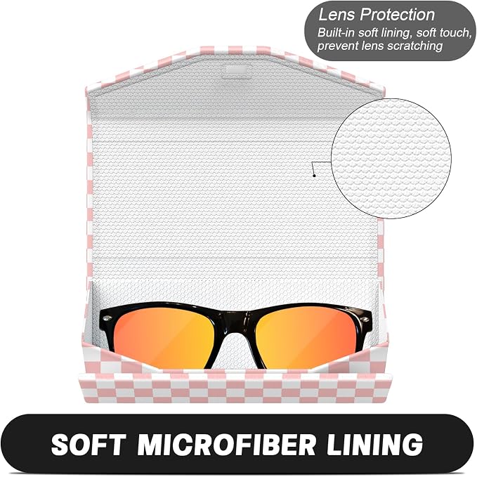 Sunglasses Case, Foldable Glasses Case, Magnetic PU Leather Hard Shell Folding Eyeglass Holder Box, Collapsible Unisex