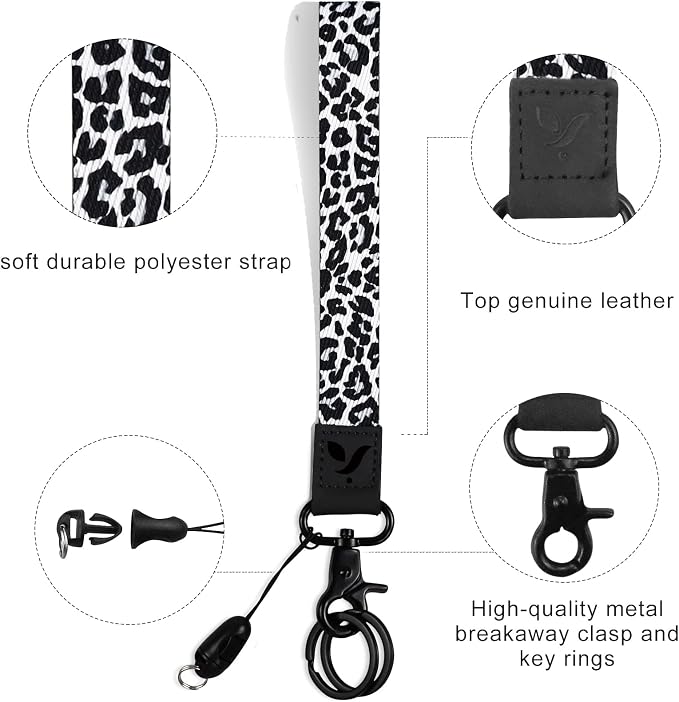 Yiflin Cute Wrist Lanyard for Keys, Keychain, Wallet, Id Holder, Cell Phone, Wristlet Lanyard Key Chain Holder（Spring Butterfly）