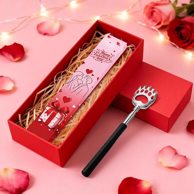 WOVTE Back Scratcher for Men Women with Valentine's Day Love Box