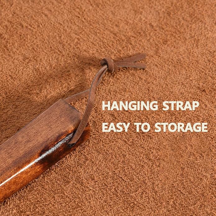 15'' Shoe Horn Long Handle for Seniors Men Women 9.7'' Short Shoes Spoon for Kids Wooden Shoehorn Boot Helper for Elderly Family Pregnant Travel 2PCS Set, Brown+ Wine