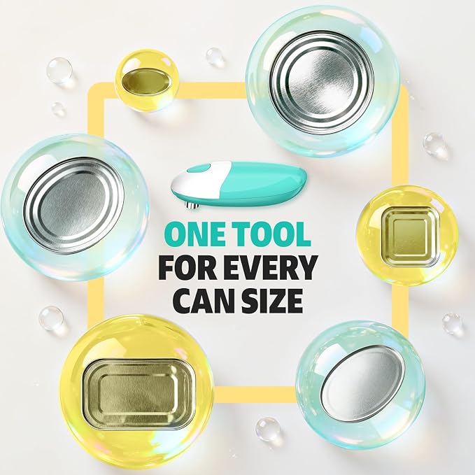 Electric Can Opener, One-Touch Automatic Can Opener Easy Side Cut All Can Sizes with Smooth Edge, Handsfree Battery Operated Kitchen Gadget Safe for Seniors & Arthritis